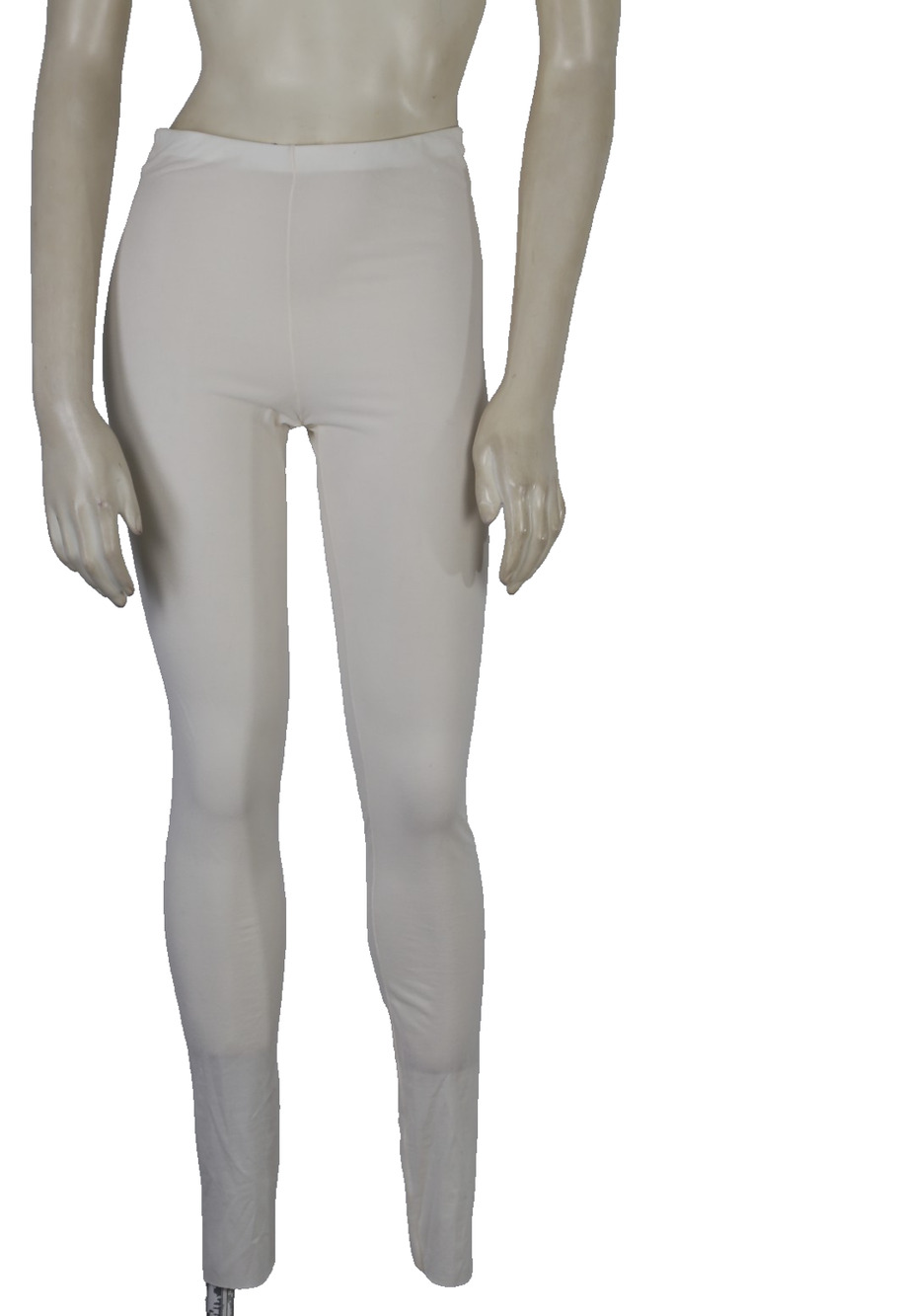 THE ROW Fraidy Off-White Ivory Stretch Silk Jersey Skinny Leggings Pants Size S